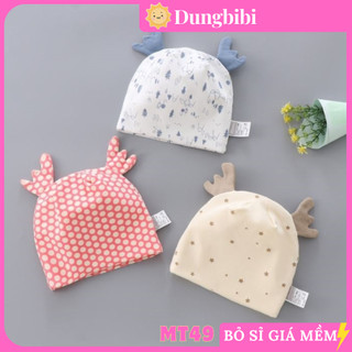 Mt49 mũ thun-mũ sơ sinh cotton / mũ sừng cho bé s0-6m
