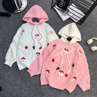 Áo Len Noel Hoodies Đính Charm Bông Nổi