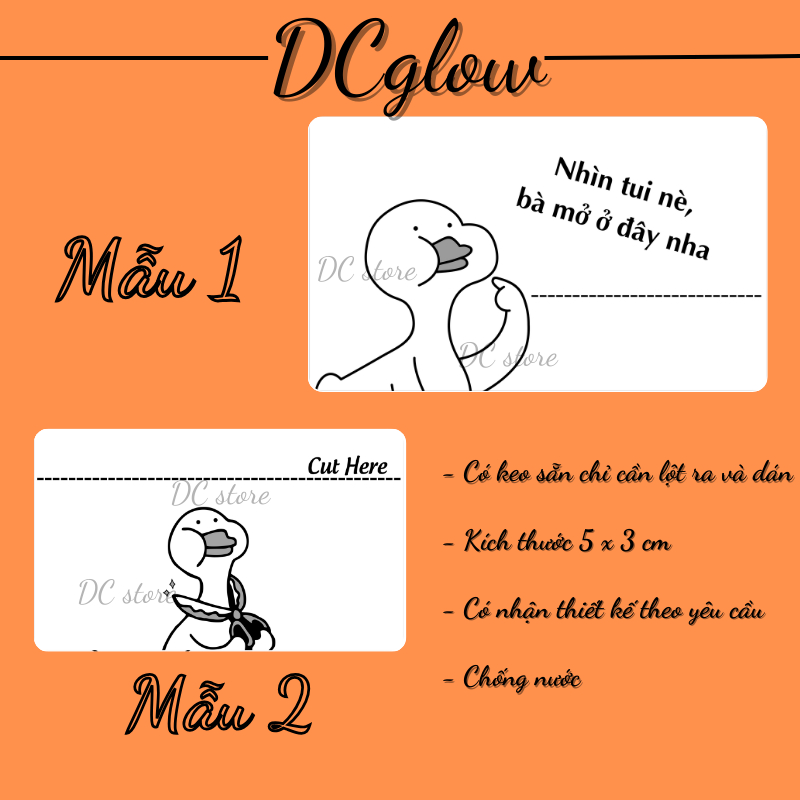 Set 50 tem nhãn dán 30x50cm meme, sticker niêm phong có keo dán túi giấy, thùng carton, gói hàng, meme cảm ơn thank you