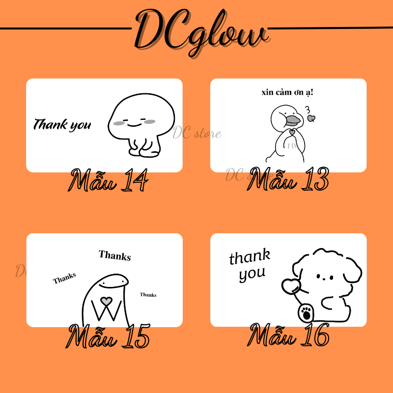 Set 50 tem nhãn dán 30x50cm meme, sticker niêm phong có keo dán túi giấy, thùng carton, gói hàng, meme cảm ơn thank you