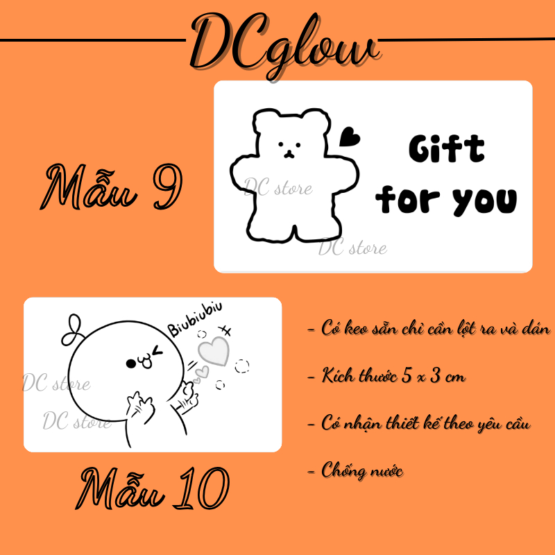 Set 50 tem nhãn dán 30x50cm meme, sticker niêm phong có keo dán túi giấy, thùng carton, gói hàng, meme cảm ơn thank you