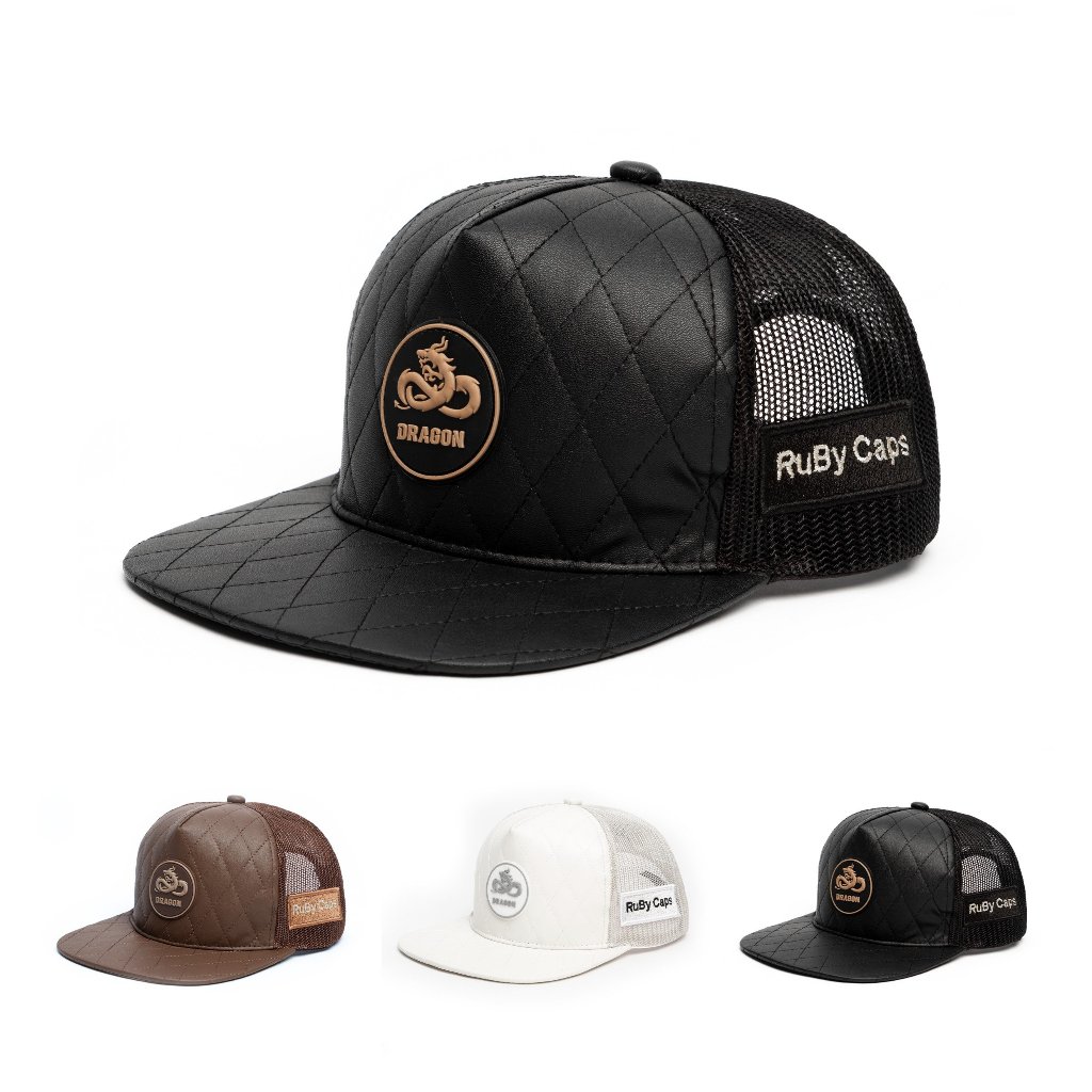 NÓN SNAPBACK - DA CHẦN CAO CẤP PHỐI LƯỚI LOGO CAO SU CAO CẤP - RB01