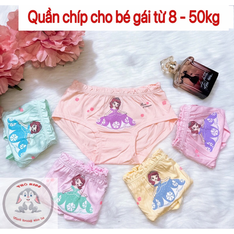 Quần chíp cho bé gái (8-50kg), quần chip tam giác cho bé, chất thun lạnh mịn mát Q20