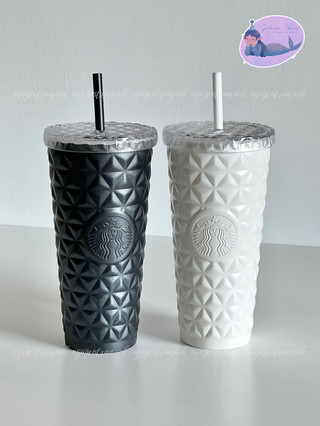 Starbucks ly giữ nhiệt black and white dion cold cup 591ml