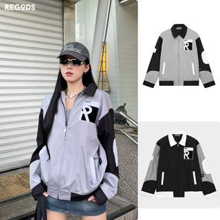 Áo khoác dù cổ bẻ REGODS form rộng unisex nam nữ vải dù 2 lớp dày dặn - Jacket dù Logo ss3