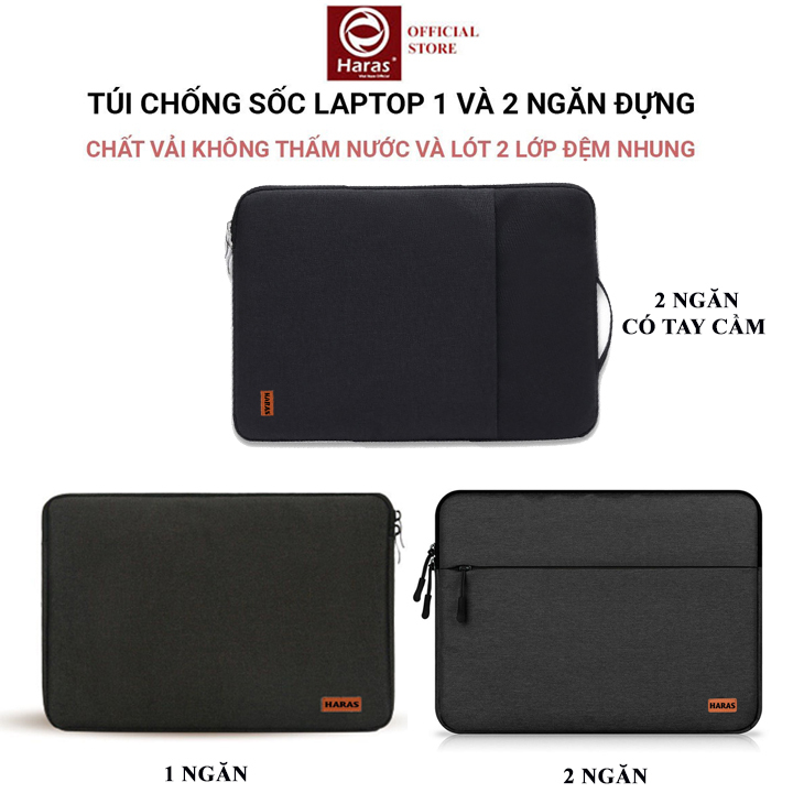 Túi Đựng Laptop Chống Sốc Macbook Ultrabook 1/2 Ngăn 13.3 Inch đến 15.6 Inch, 16 Inch - Túi laptop nam nữ HARAS