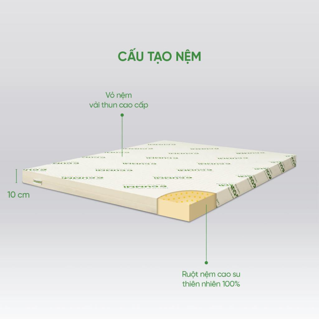 Nệm cao su 100% thiên nhiên bảo vệ cột sống Gummi Standard
