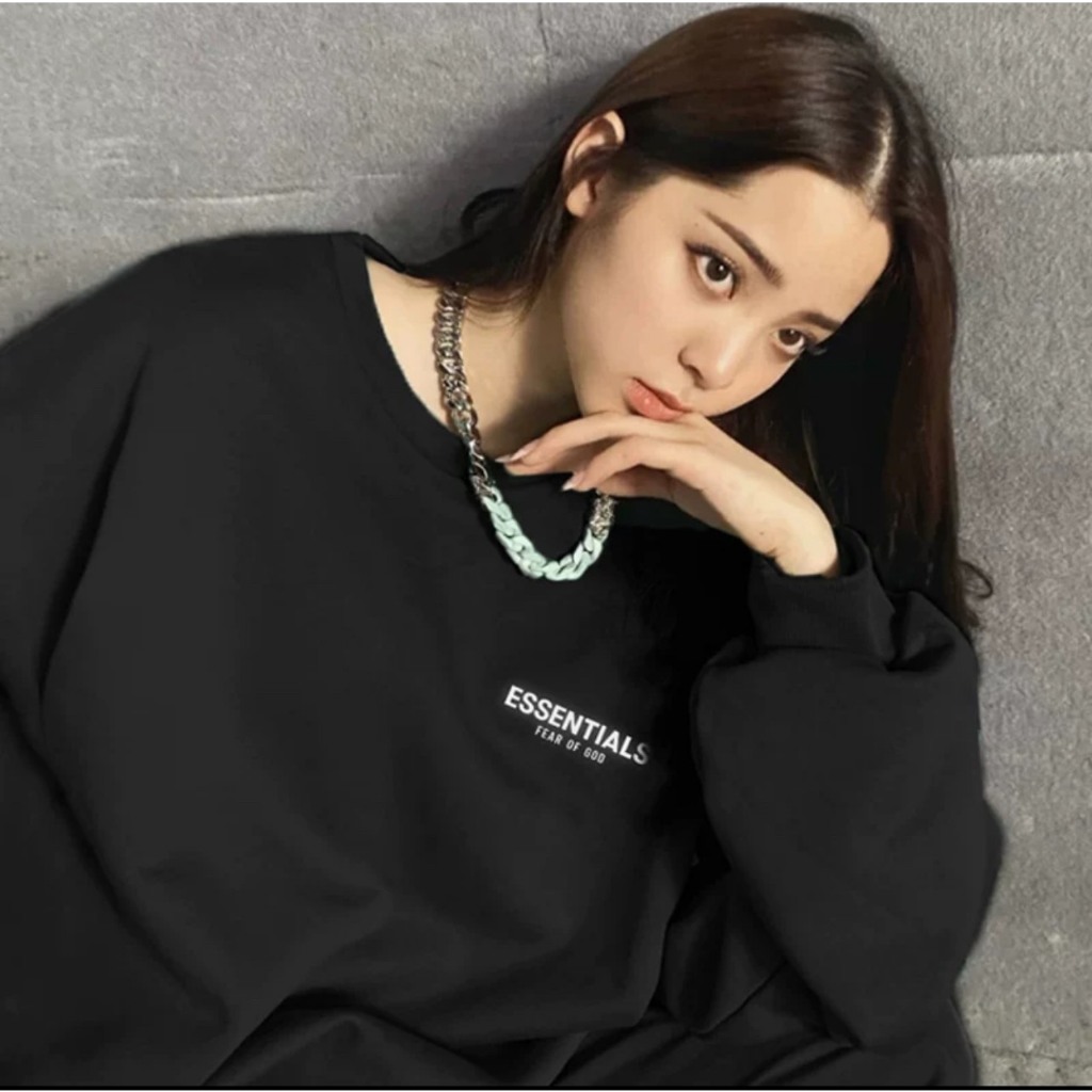Áo sweater Essentinal 951 chính hãng khoác nỉ dài tay unisex, Áo swt Adidas nam nữ form rộng Latizia.vn
