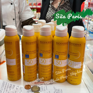 Kem chống nắng dạng xịt BD 150ml photoderm Brume invisible SPF 50+, hàng pháp nội địa_Sữa Paris Aderma