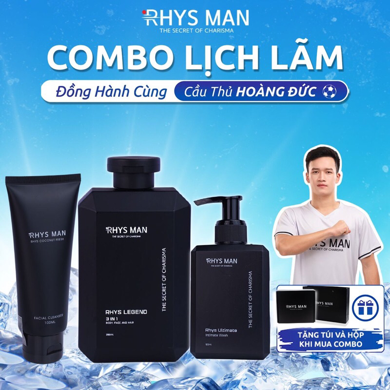 [Bộ Quà Tặng] - Combo tắm gội LỊCH LÃM Rhys Man