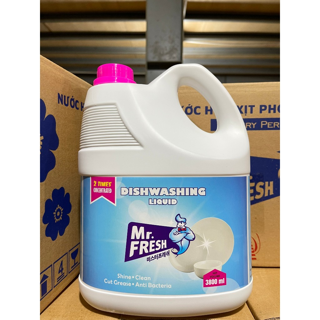 Nước rửa bát siêu đậm đặc an toàn Mr Fresh Korea 3,8L