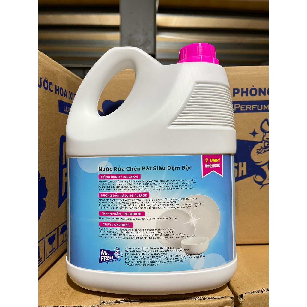 Nước rửa bát siêu đậm đặc an toàn Mr Fresh Korea 3,8L