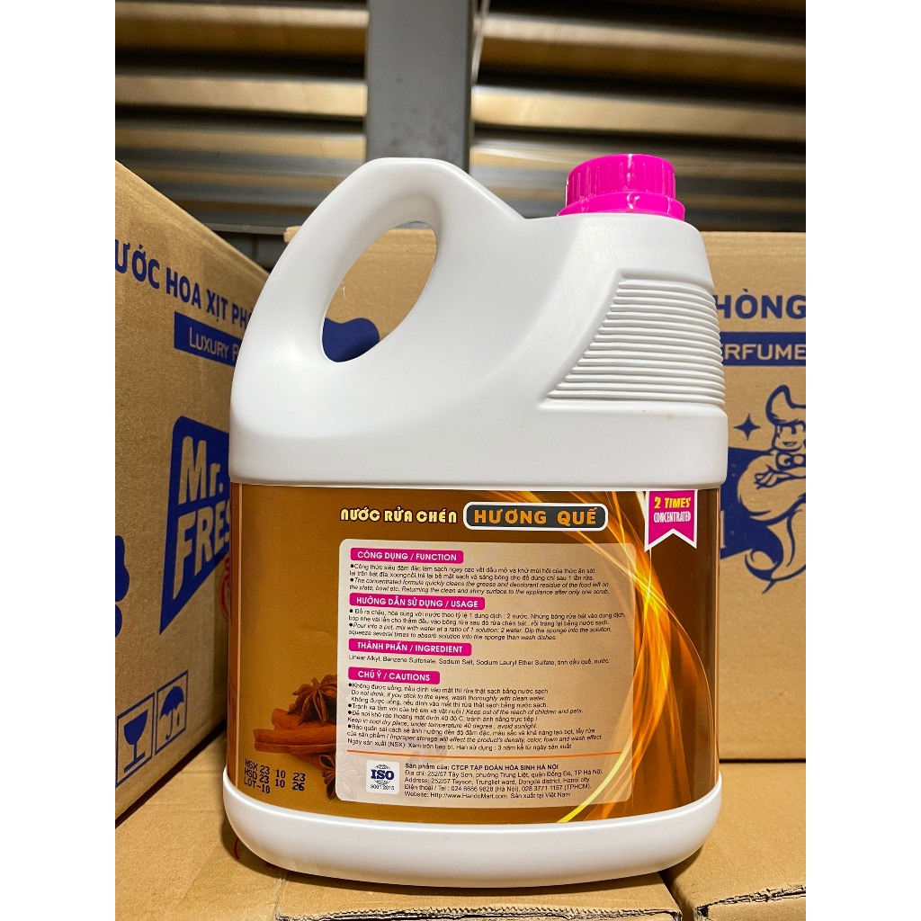 Nước rửa bát siêu đậm đặc an toàn Mr Fresh Korea 3,8L