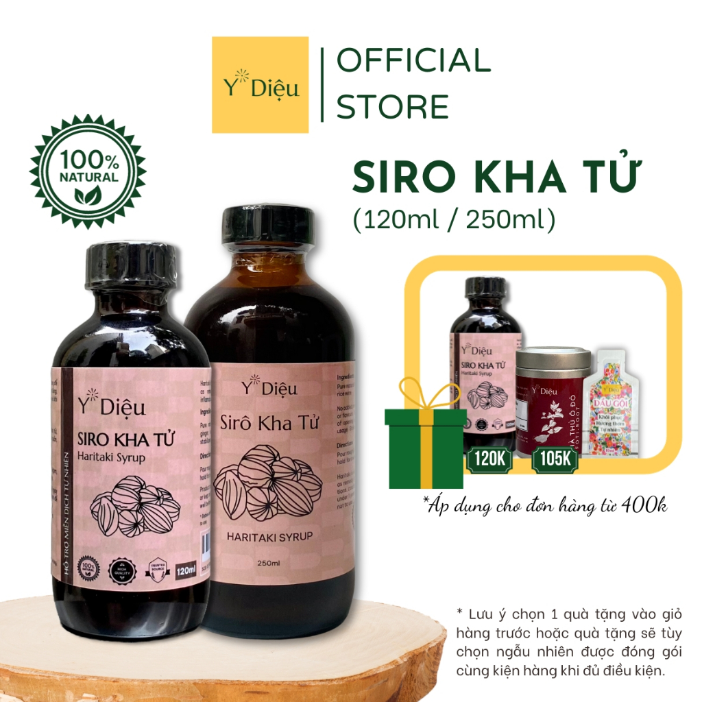 Siro ho thảo mộc Kha tử Y DIỆU, Giảm ho, thanh họng, giảm đau viêm họng, khản tiếng - An toàn, Lành tính
