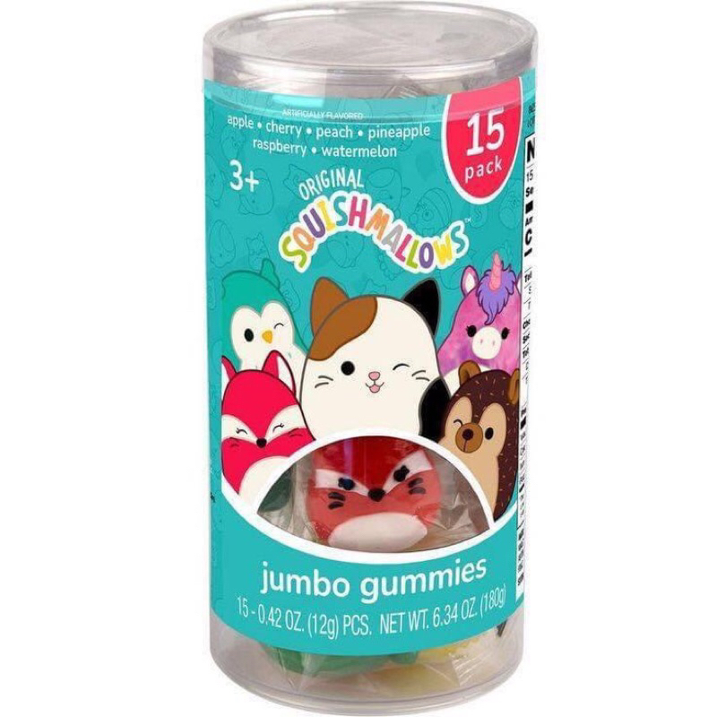 Hủ kẹo dẻo Original Squishmallows Jumbo Gummy Candies, 6.34oz, 15pc