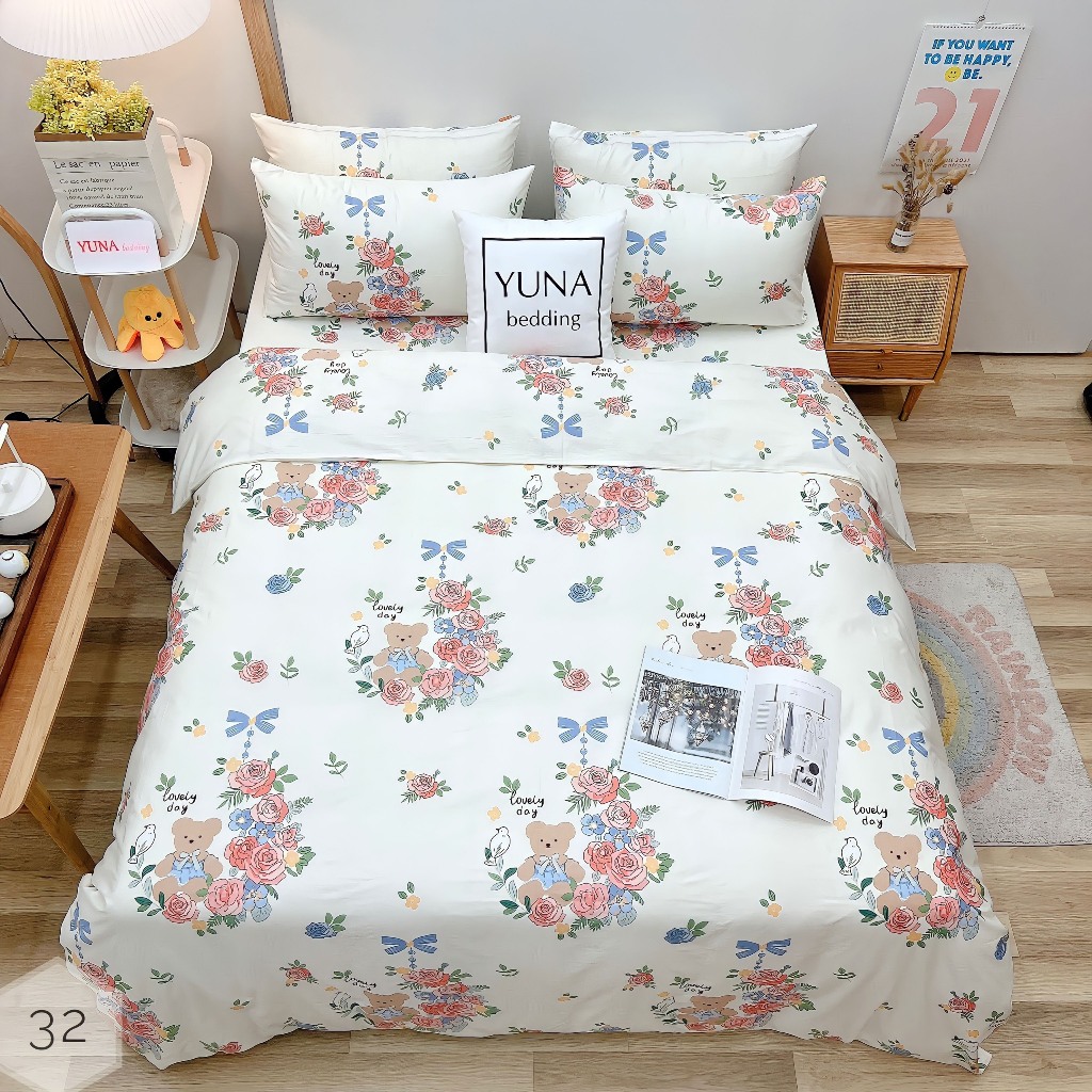 1.Bộ Chăn Ga Gối Cotton