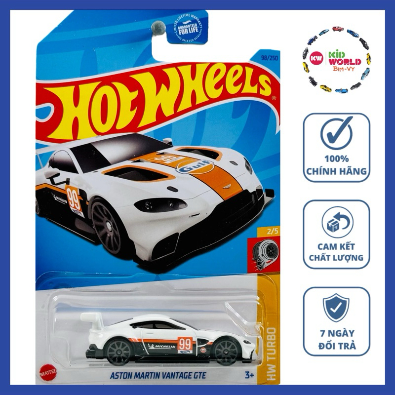 Xe mô hình Hot Wheels basic Michelin Gulf Aston Martin Vantage GTE HKK84.