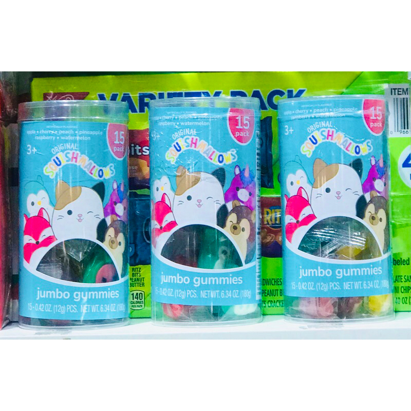 Hủ kẹo dẻo Original Squishmallows Jumbo Gummy Candies, 6.34oz, 15pc