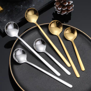 Thìa inox, muỗng inox miệng tròn cán dài trơn 16 cm