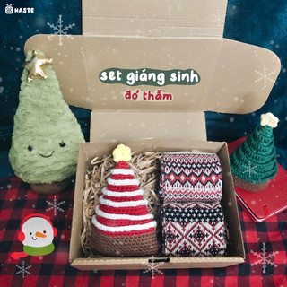 Set quà noel giáng sinh haste - cây thông len & vớ