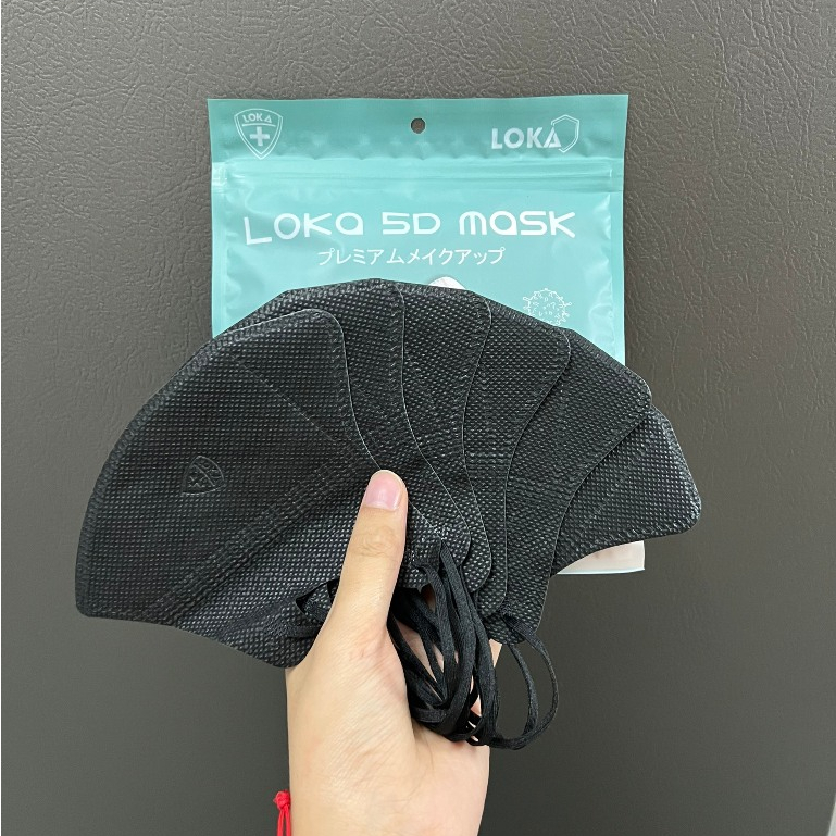 [Người Lớn] 100 Chiếc Khẩu Trang 5D Loka Mask Màu Đen Kháng Khuẩn Siêu Đẹp Hottrend, Thời Trang Unisex