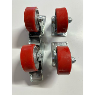 Bánh xe PU lõi đúc gang , càng xoay có khóa hãm và không hãm 75mm