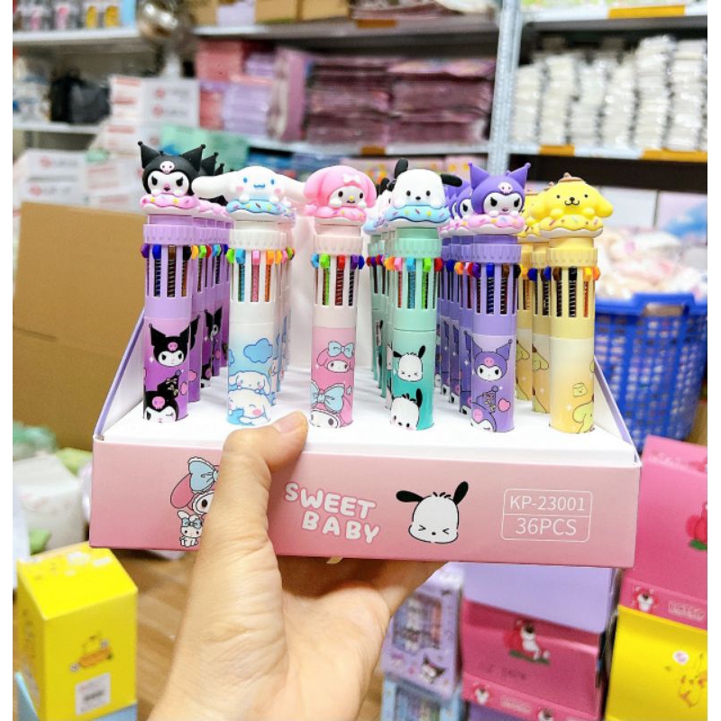 Bút bi 10 ngòi siêu cute hàng loại đẹp cho bé
