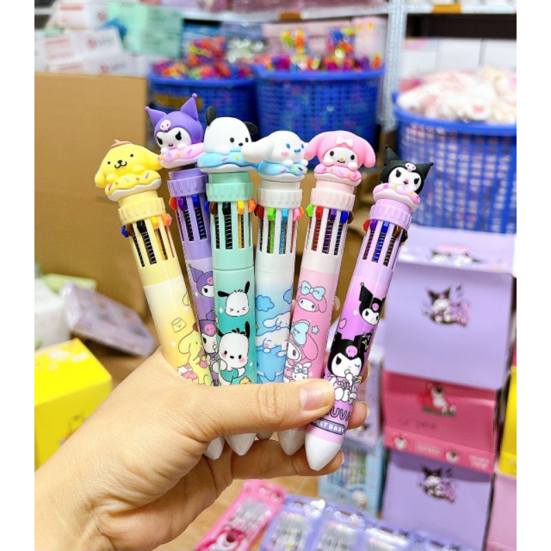 Bút bi 10 ngòi siêu cute hàng loại đẹp cho bé