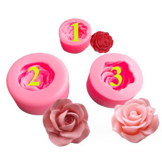 Bộ khuôn silicon 4d rau câu hoa hồng