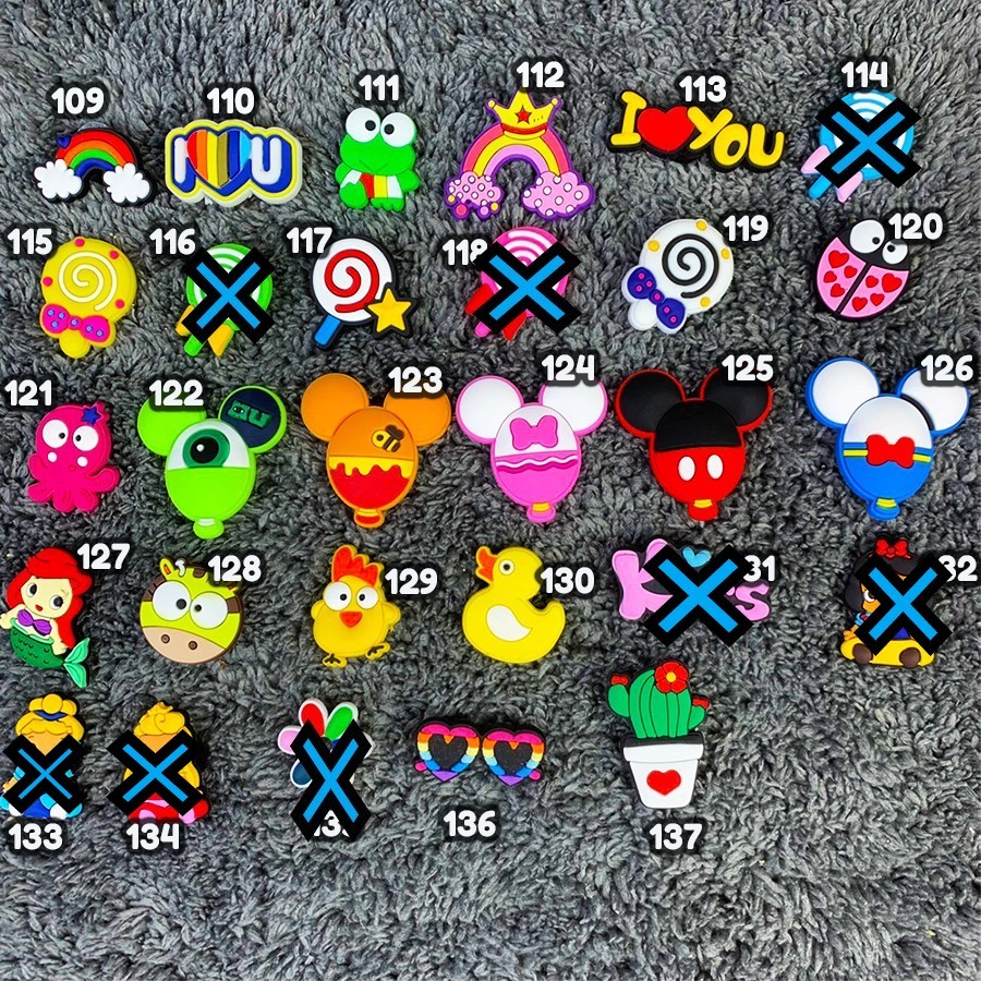 Combo 10,15,20 sticker/jibbitz/charm gắn dép cross siêu đep nhà Cá Sấu Béo