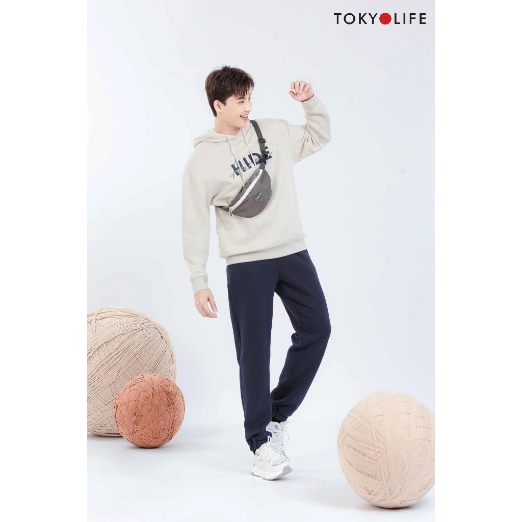 Áo Hoodie NAM mũ liền tay dài dáng vừa in chữ trang trí cao cấp TOKYOLIFE 40000111 / C7HDI504N