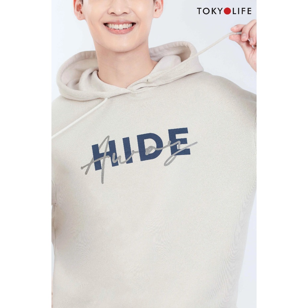 Áo Hoodie NAM mũ liền tay dài dáng vừa in chữ trang trí cao cấp TOKYOLIFE 40000111 / C7HDI504N