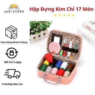 Cốp kim chỉ may vá 17 món vali kim chỉ cứu cánh mọi lúc, hộp đựng kim chỉ nhỏ gọn dễ mang theo - jan