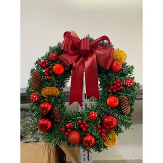 TẶNG ĐÈN - VÒNG HOA NOEL 40CM VÒNG NGUYỆT QUẾ TRANG TRÍ GIÁNG SINH S021