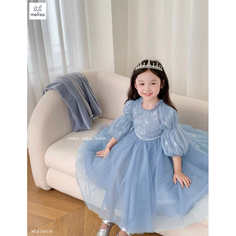 Váy kèm khăn choàng elsa 18m-11y