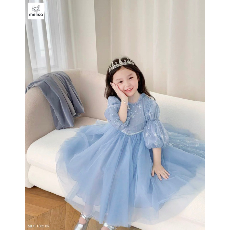 Váy kèm khăn choàng elsa 18m-11y