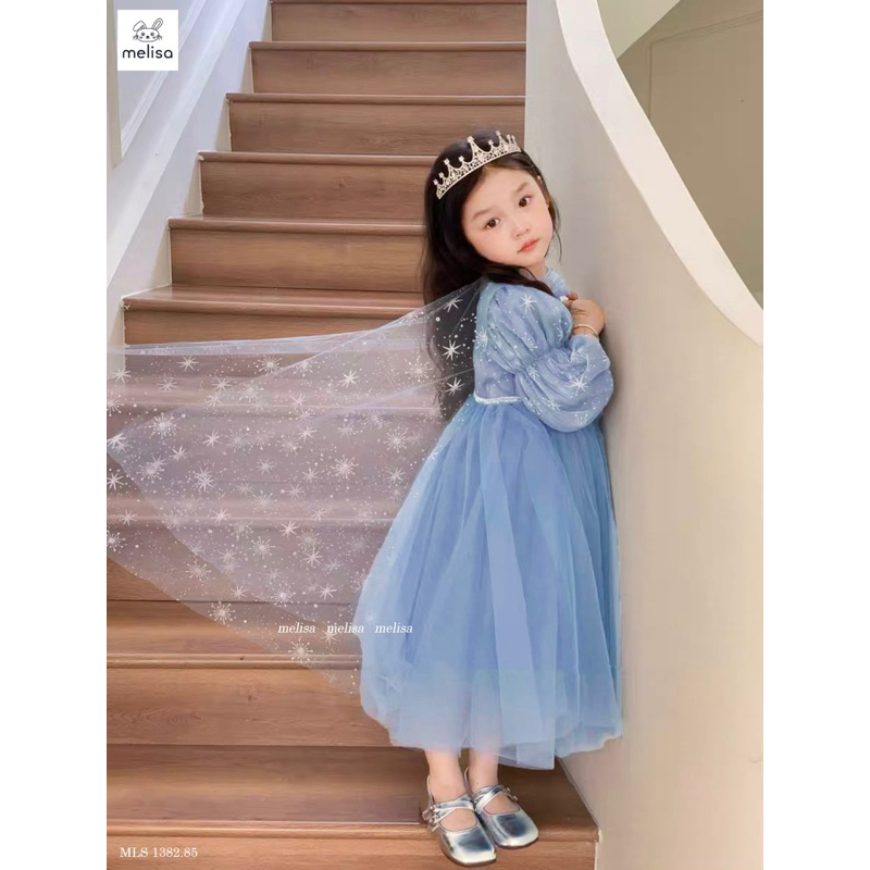 Váy kèm khăn choàng elsa 18m-11y