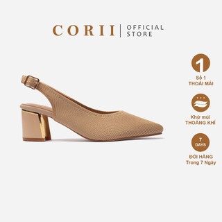 CORII - Giày Cao Gót Slingback Melody 2.0 Gót Vuông phối dây quai mảnh Thời Trang và Thoải Mái Nhất - CR8MDM2 Kem Da