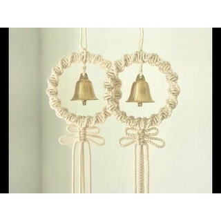 Vòng chuông treo cửa trang trí noen, vòng nguyệt quế macrame