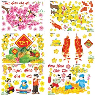 Decal tết decal trang trí 4D Mẫu truyền thống