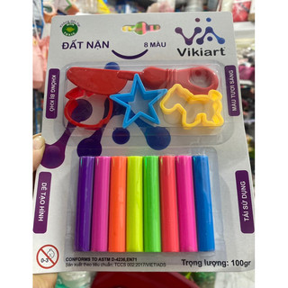 Bộ đất sét nặn nhiều màu kèm khuôn đồ chơi an toàn cho bé Vikiart 12 màu
