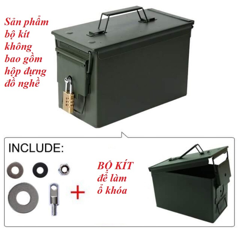 Bộ ốc vít, bộ kit làm ổ khoá cho hộp đựng đồ đa năng, hộp đồ nghề, hộp dụng cụ