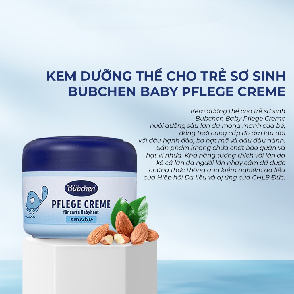Kem dưỡng ẩm cho bé Bubchen Baby, kem bôi chống nẻ cho trẻ sơ sinh giúp căng mịn da an toàn trẻ nhỏ