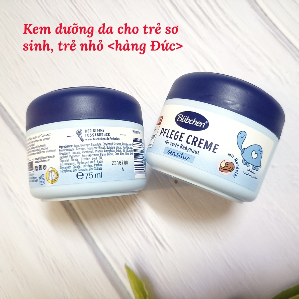 Kem dưỡng ẩm cho bé Bubchen Baby, kem bôi chống nẻ cho trẻ sơ sinh giúp căng mịn da an toàn trẻ nhỏ
