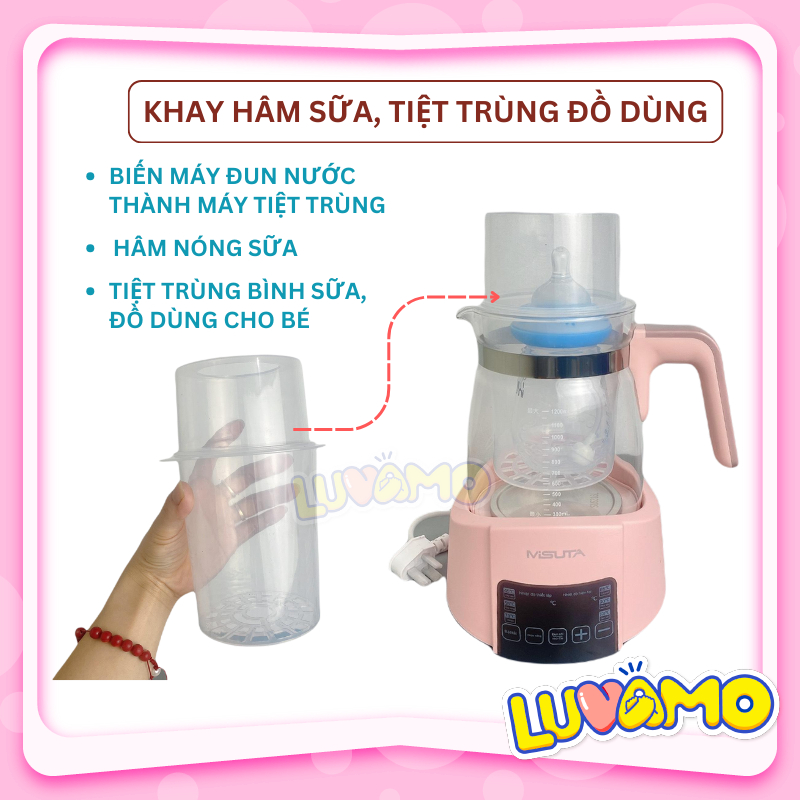 Khay hâm sữa, tiệt trùng bình sữa, đồ dùng ăn dặm cho bé dùng cho máy đun nước pha sữa Misuta,Fatz, Moazbebe