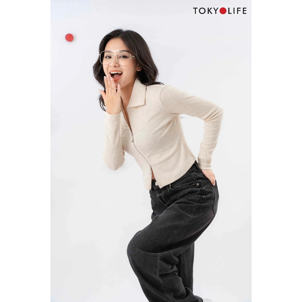 Áo T-Shirt NỮ cổ bẻ dáng ôm vải thun cao cấp TOKYOLIFE C9TSH506N