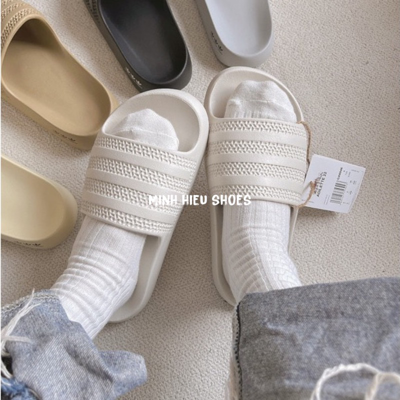Dép adiddas 3 sọc Nam Nữ Đúc Quai Ngang Hottrend Hàng Cao Su Mềm Êm Chân Cao Cấp