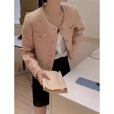 Ảnh thật 4 hình cuối-HC887.Áo khoác Tweed dáng ngắn xuân thu thời trang Hàn Quốc