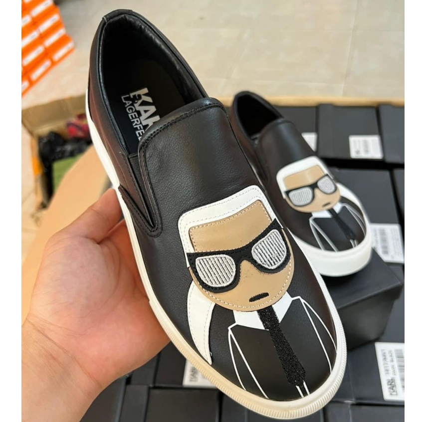 Giày cói DG hình thêu mặt quỷ đỏ - giày lười cói hot trend ss2023