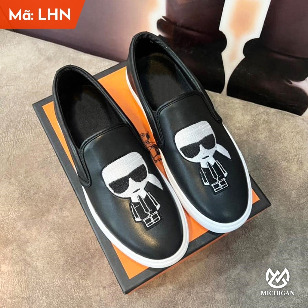 Giày cói DG hình thêu mặt quỷ đỏ - giày lười cói hot trend ss2023